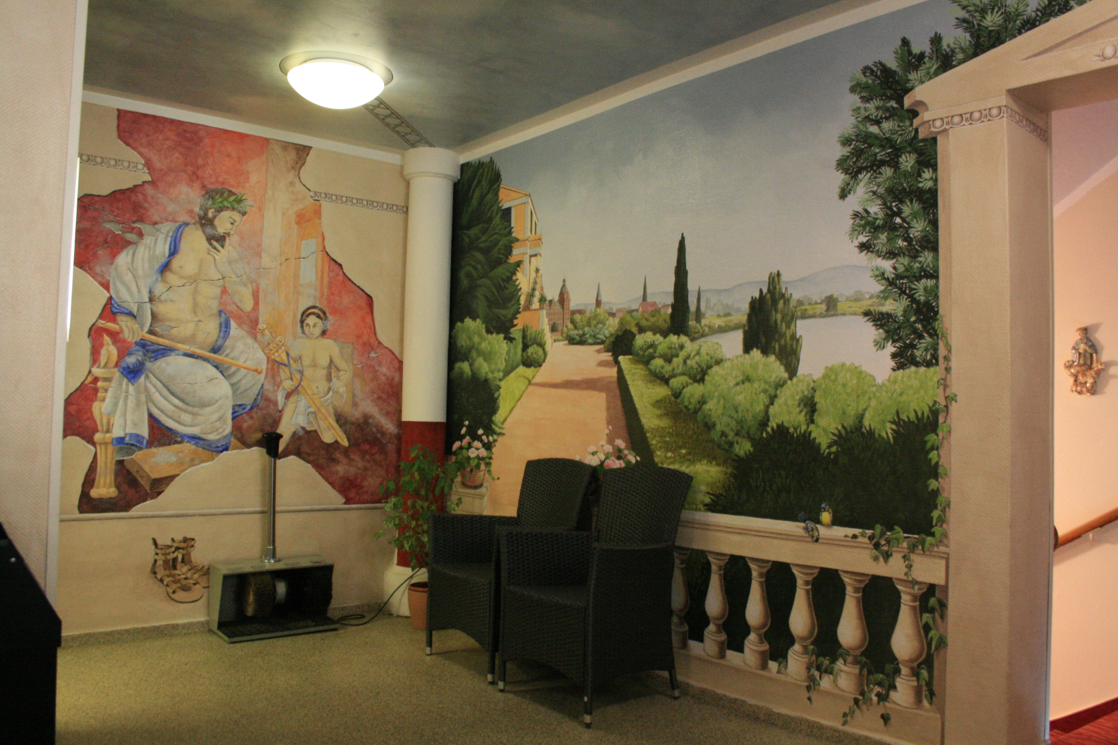 Wandmalerei im Hotel „Wilder Mann“ in Aschaffenburg